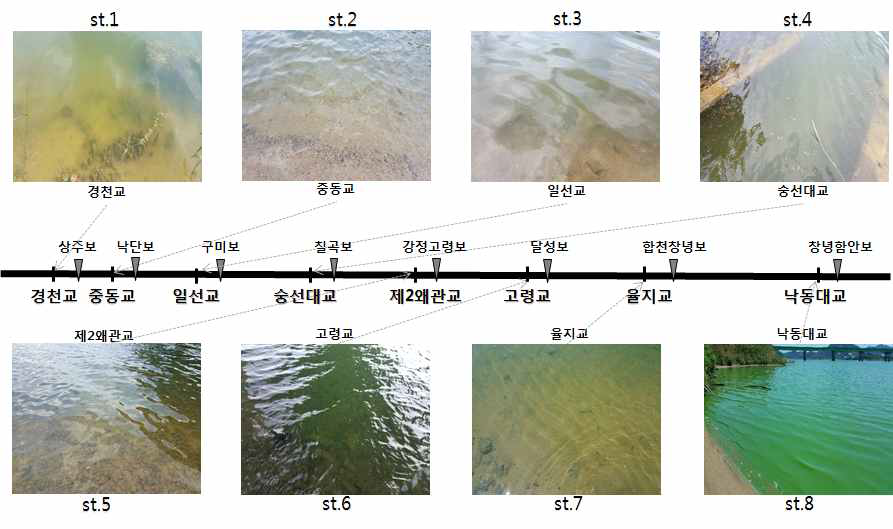 The sampling station in Nakdong river