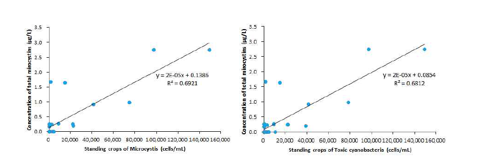 Correlation analysis between toxic cyanobacteria, Microcystis and microcystins in Nakdong river