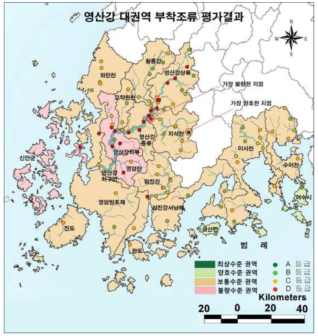 영산강 대권역 수변식생 건강성 평가결과