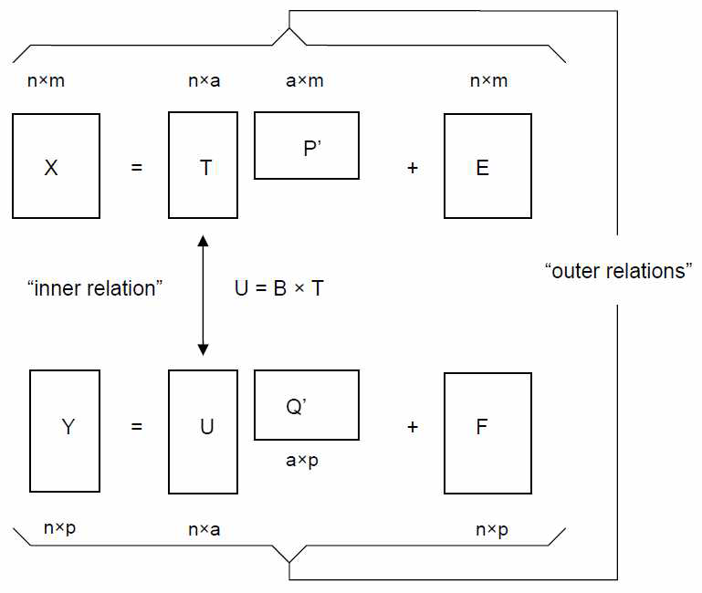 A diagram of the outer and inner relations in PLS model