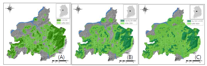 Target area for creating a park of Cheongju-si