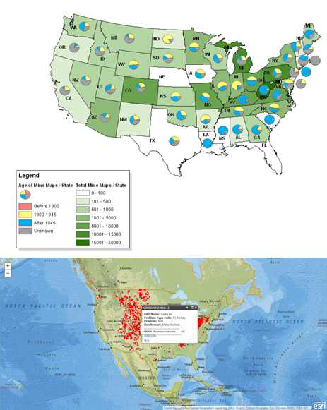 Closed and/or abandoned mine map by NMMR in USA.