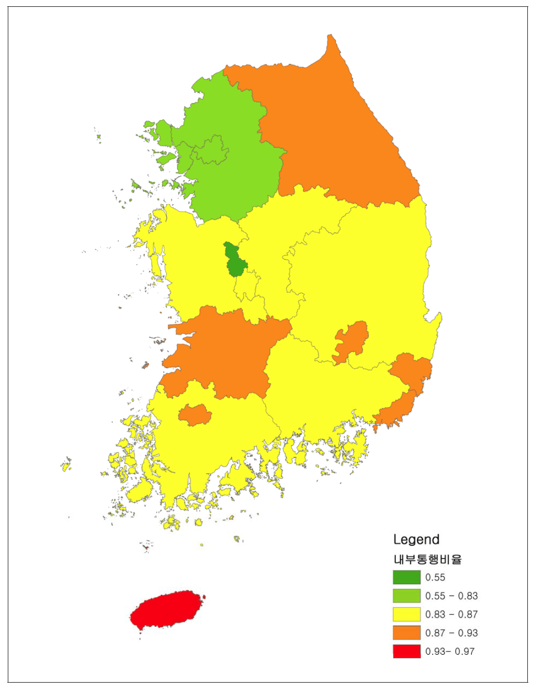 내부 통행 비율