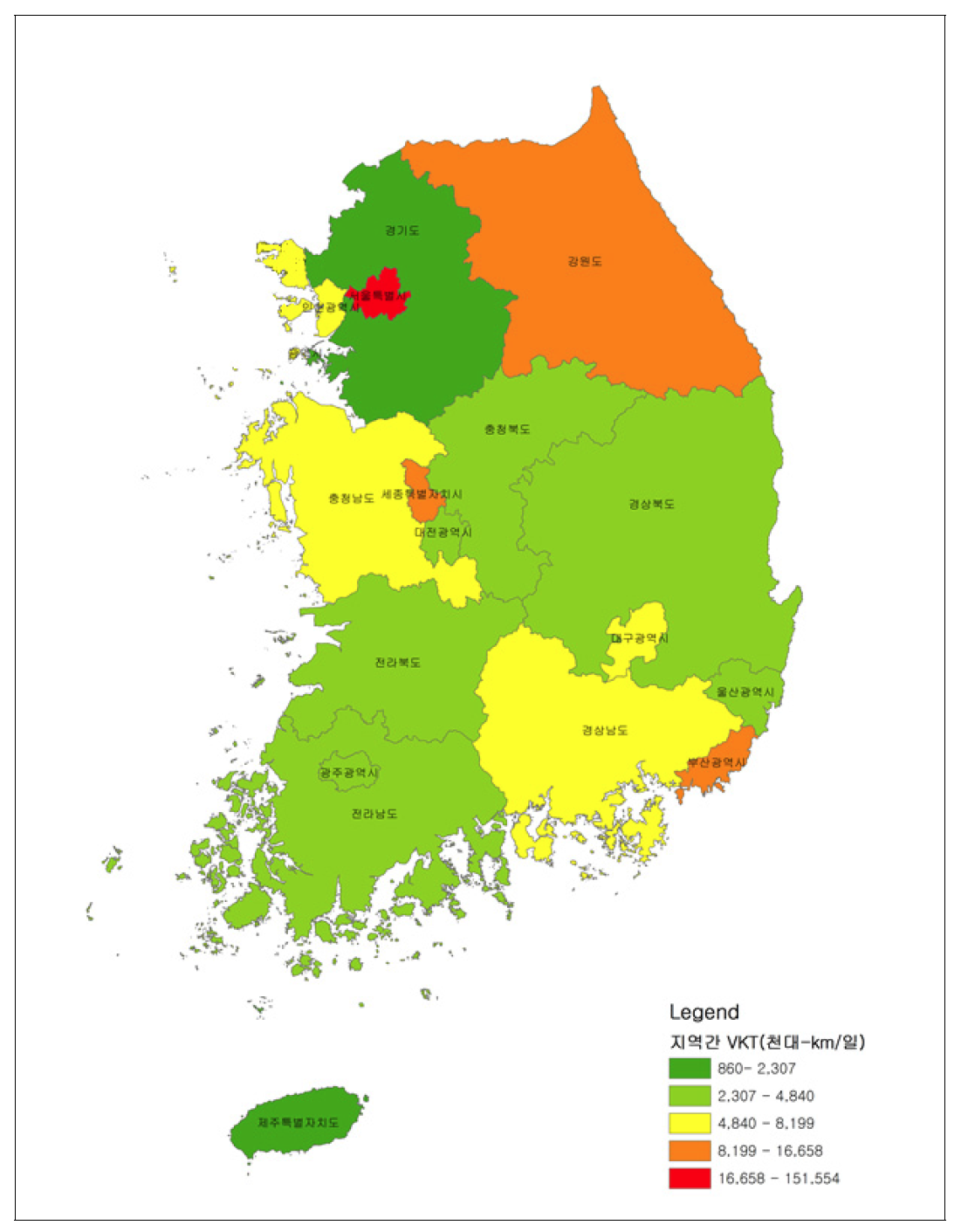 지역간 차량주행거리