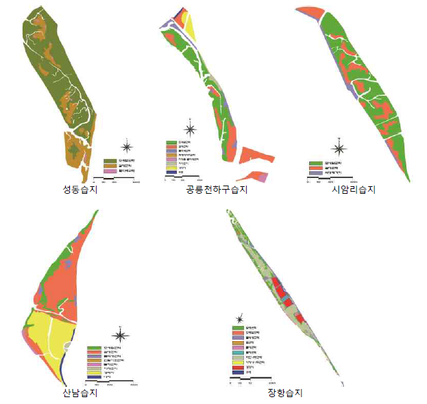 Actual vegetation map of major wetland of Han-river estuary.