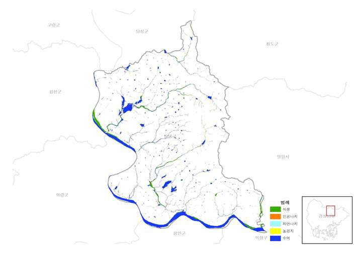 Distribution by division categories of Changnyeong-gun.