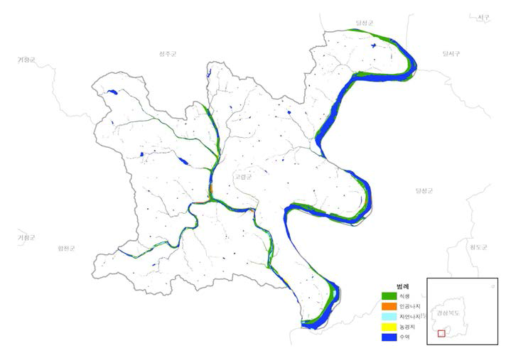 Distribution by division categories of Goryeong-gun.