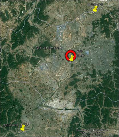 Sampling sites in Yeongsan river.