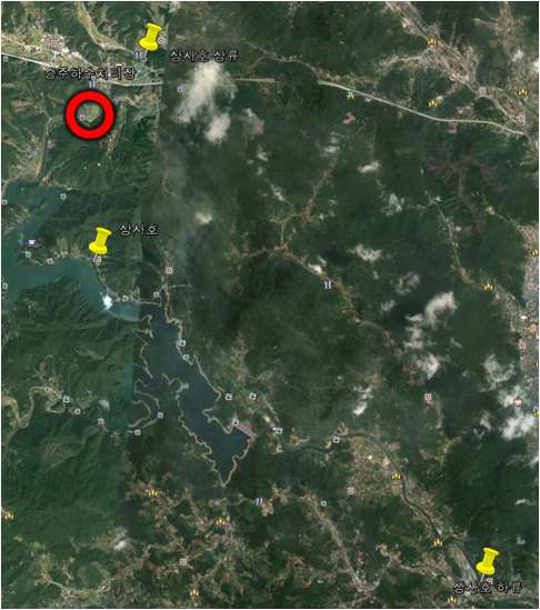 Sampling sites in Sangsa lake.