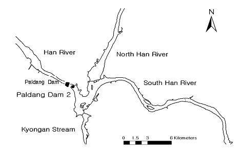 Location of sampling site in the Paldang lake