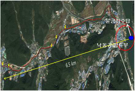 대포천 위성사진 구간