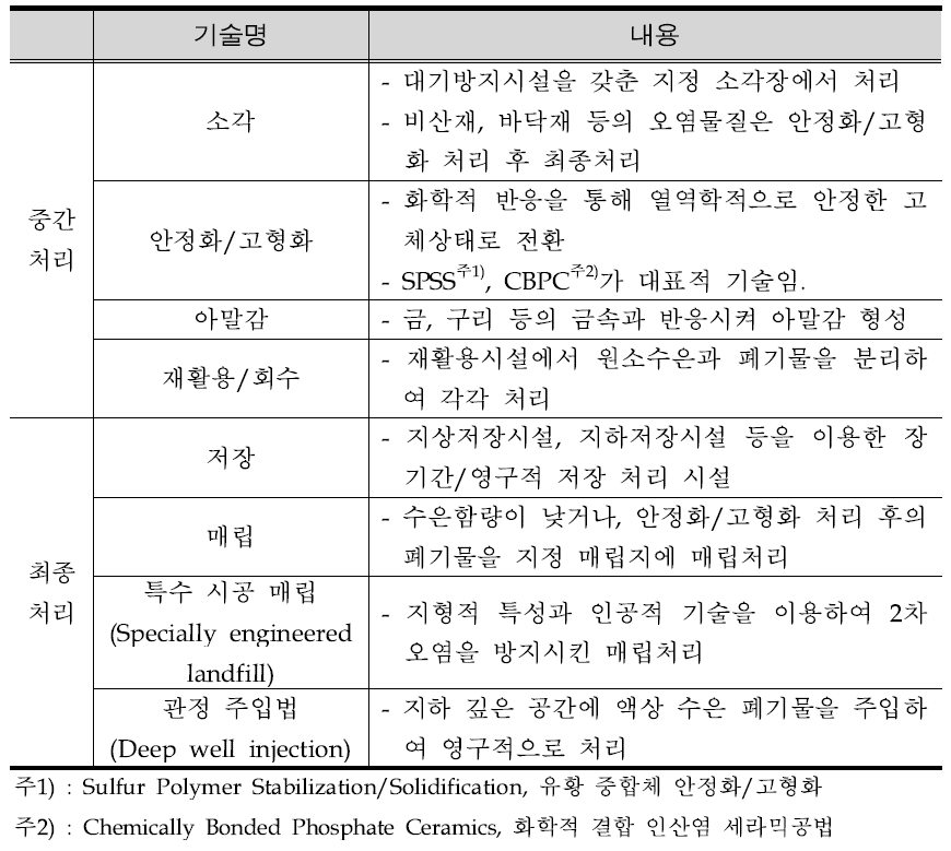 국내·외에서 사용 중인 수은함유 폐기물 처리기술