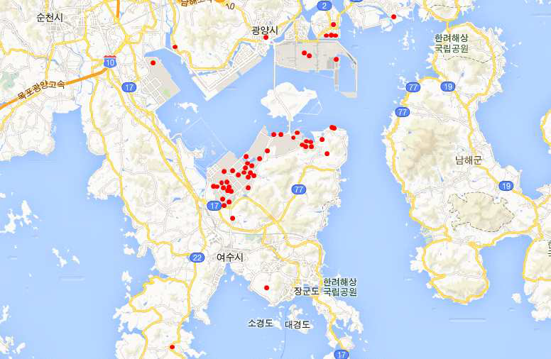 광양․여수지역의 화학물질 배출사업장의 공간적 분포