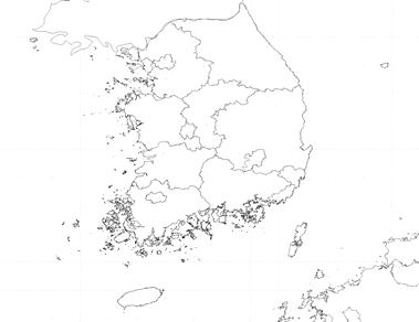 Definition of S. Korea 1st level administrative boundaries in this study