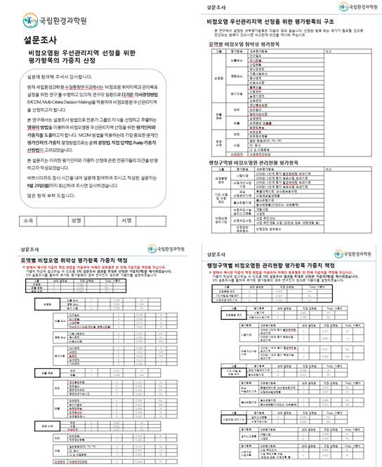 설문지 작성.