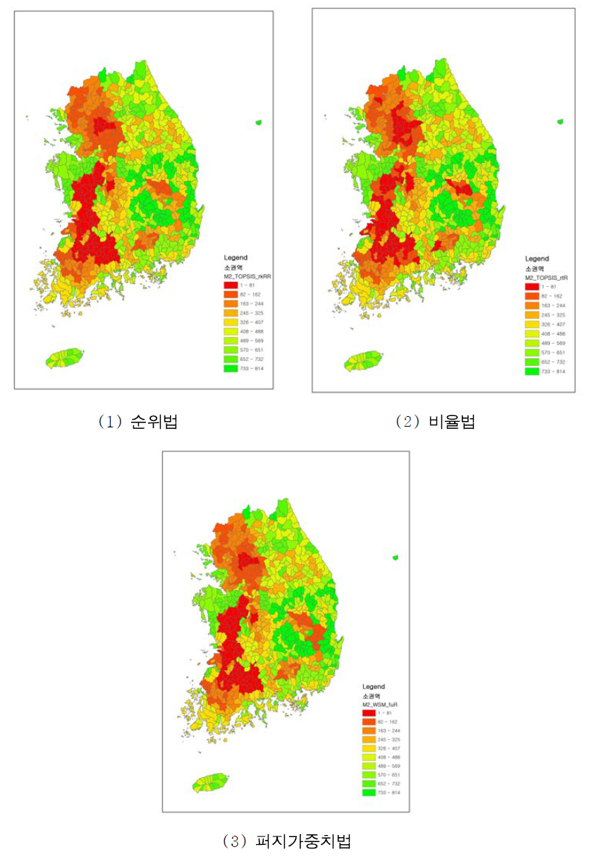 비점오염원 관리현황에 대한 취약성 주제도.