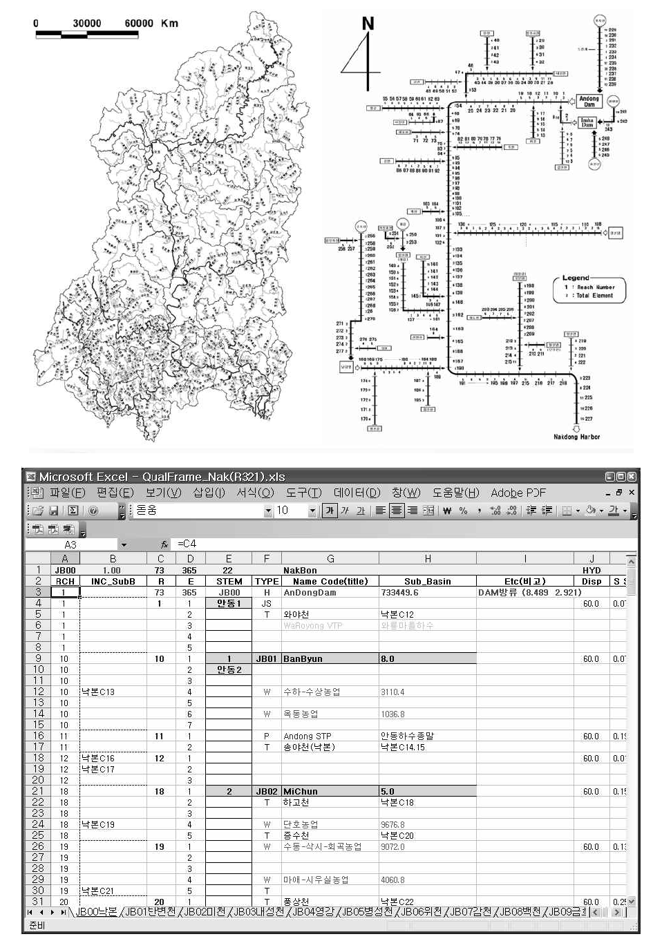 실제 수역의 모델 구획 구조화 방법과 작성기준