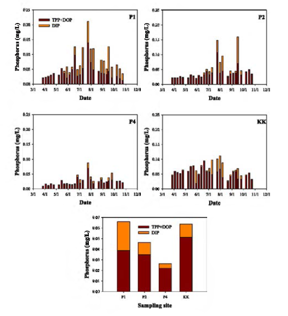 Variation of phosphorus in Paldang Reservoir.