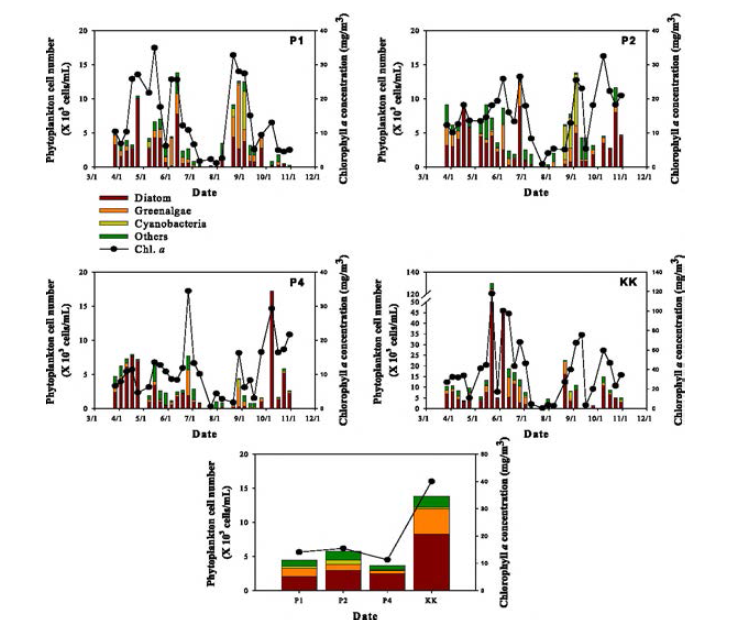 Variation of phytoplankton community in Paldang Reservoir.