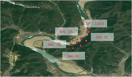 미호천 2차 실험장소 위성사진(MH-R32)