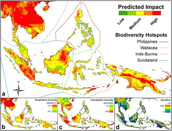 동남아시아의 기후변화에 따른 예측 모델.