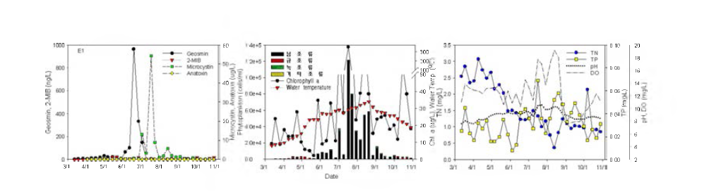 Algae and water quality variation at Chooso station