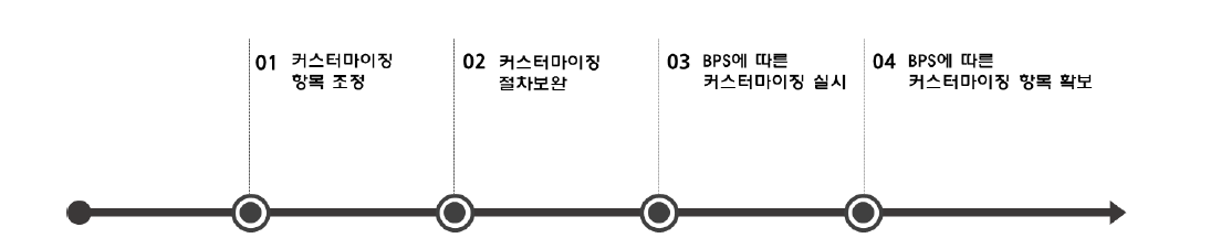 ‘사업특성에 따른 BPS 커스터마이징 항목 도출(C-2 단위성과)’ 도출과정