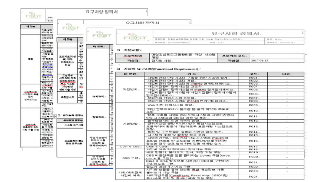 요구사항 정의서(예시)