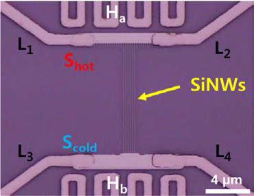 Optical micrograph of the test structure.