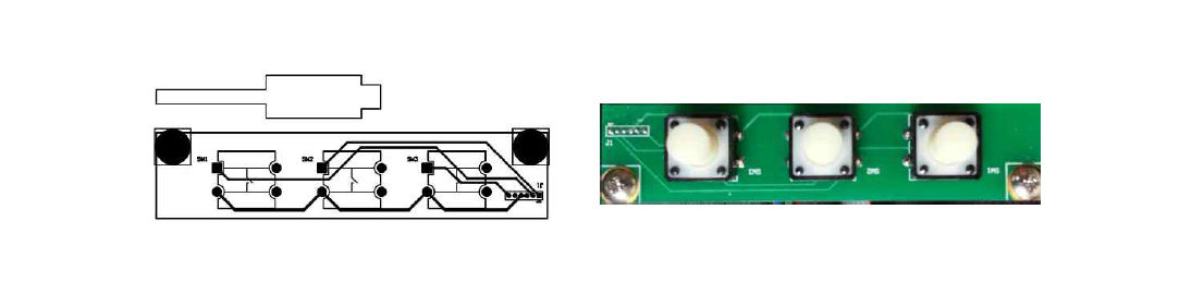 버튼 보드 PCB와 제작된 보드 모습