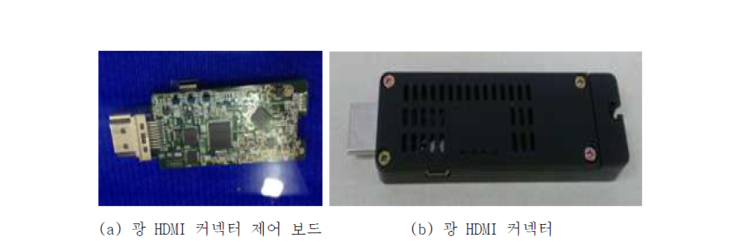 제작된 광 HDMI 커넥터 시작품 사진