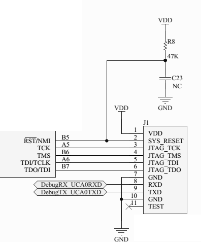 JTAG 및 Debug UART 인터페이스 회로도