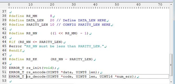 RS code 초기 파라미터 설정