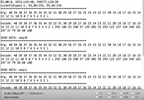 Encoding 기능 시험: PARITY 연산 확인