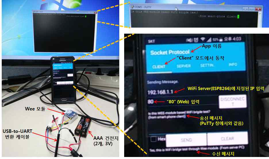 스마트폰을 사용한 WiFi Bridge 기능 검증 개념도