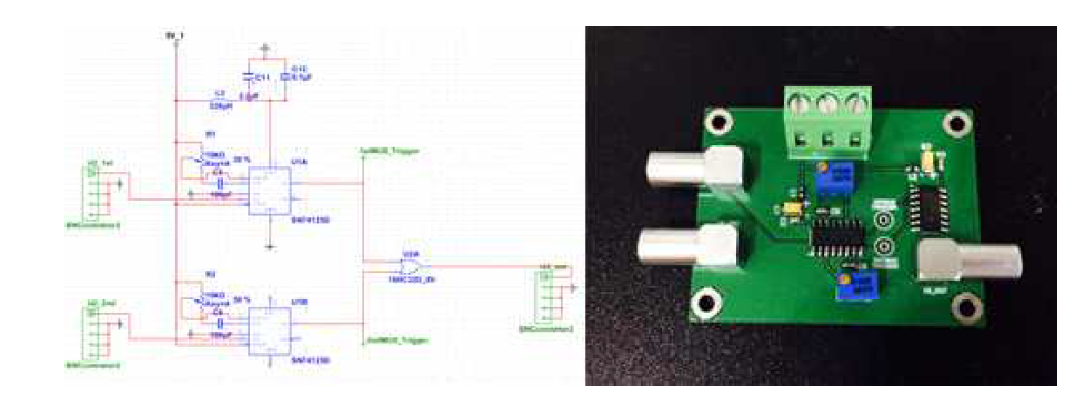 트리거 합 회로 설계 도면 침 제작한 PCB