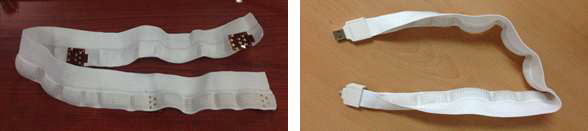 리벳을 이용한 센서간 연결라인(좌), USB라인(우)