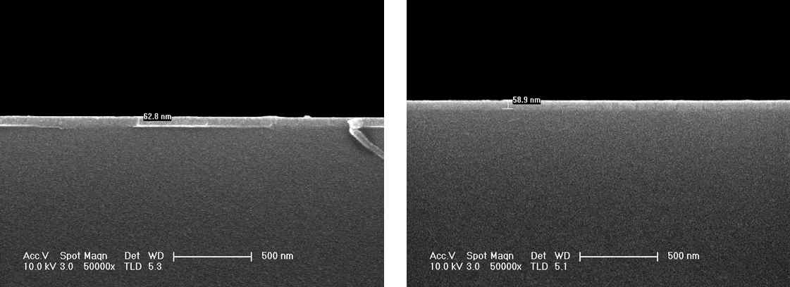 IZO 증착 기판의 SEM 단면사진