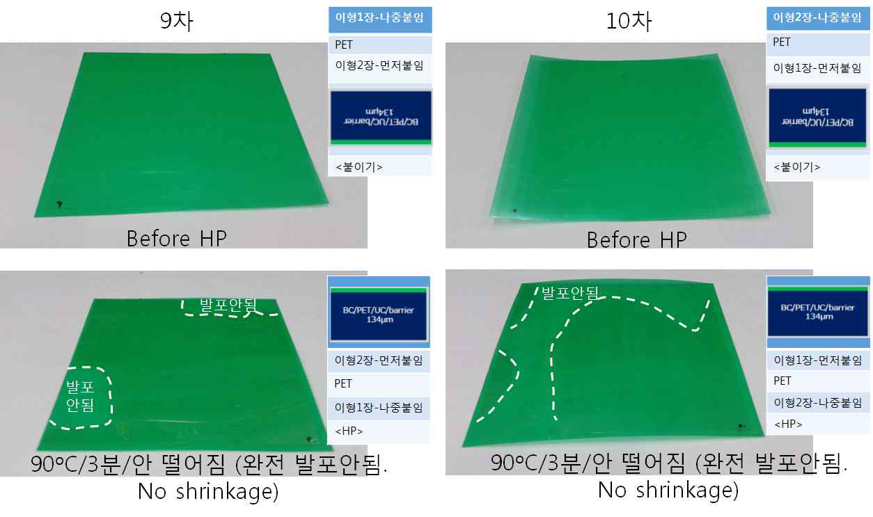 9차 (좌) / 10차 (우) 실험결과