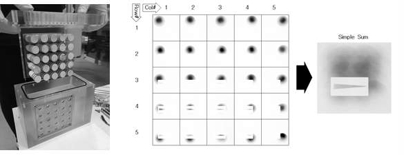 행렬-어드레싱형 디지털 엑스선 소스 및 5x5 소스 순차 스캔 방식으로 획득한 엑스선 영상