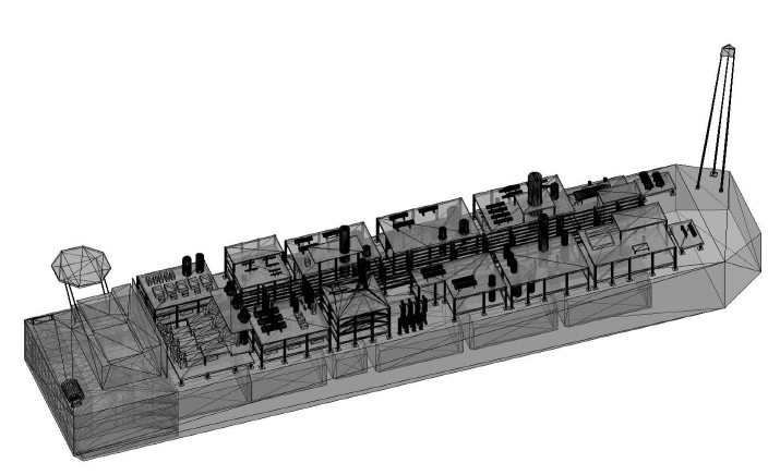 삼각형 조합으로 근사한 해양플랜트 모델