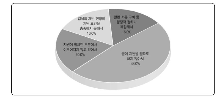 정부 지원사업을 받지 않은 이유