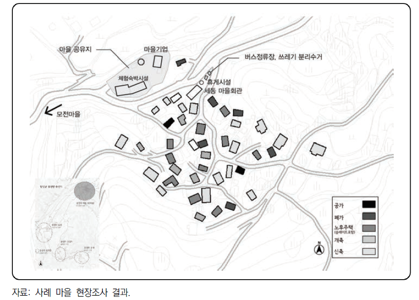 자연마을별 주택 분포(송전리_세동마을)