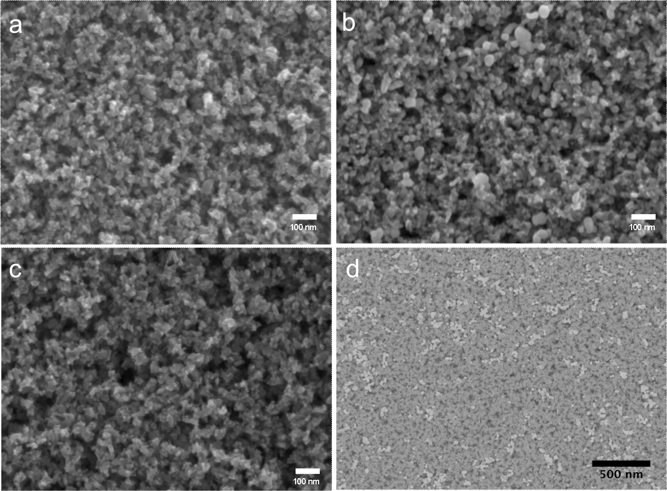 (a) SEM images of unmodified mp-TiO2 film.