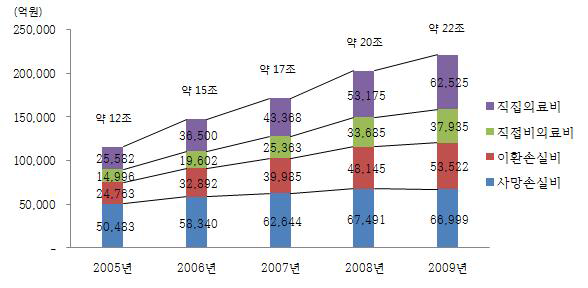 암의 사회경제적 부담 (2005~2009)