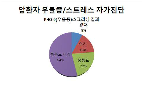 암 환자 우울증/스트레스 자가진단결과 서울대 병원 참고자료
