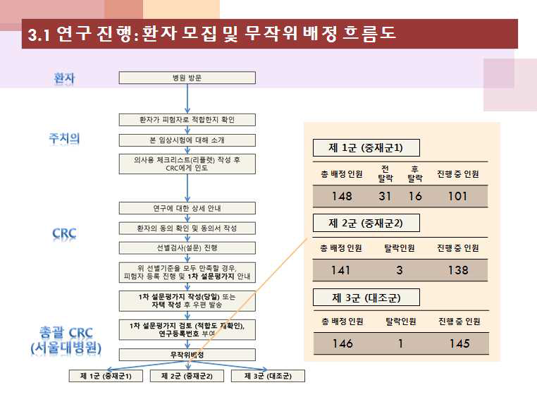 환자 무작위 배정 흐름도