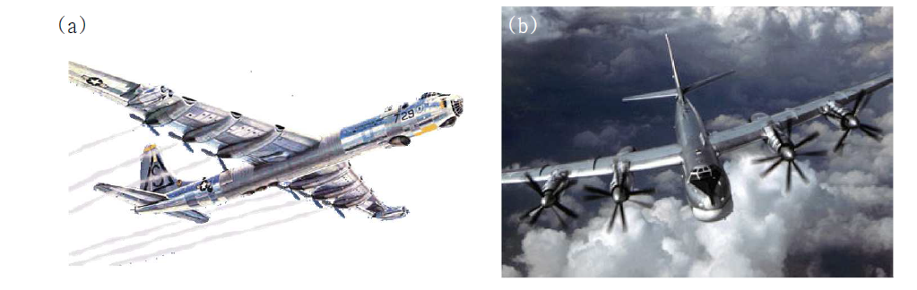 (a) Convair B-36와 (b)TU-95MS용