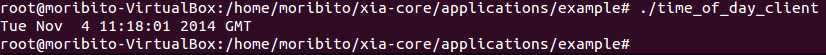 time_of_day_client 애플리케이션을 통한 실행