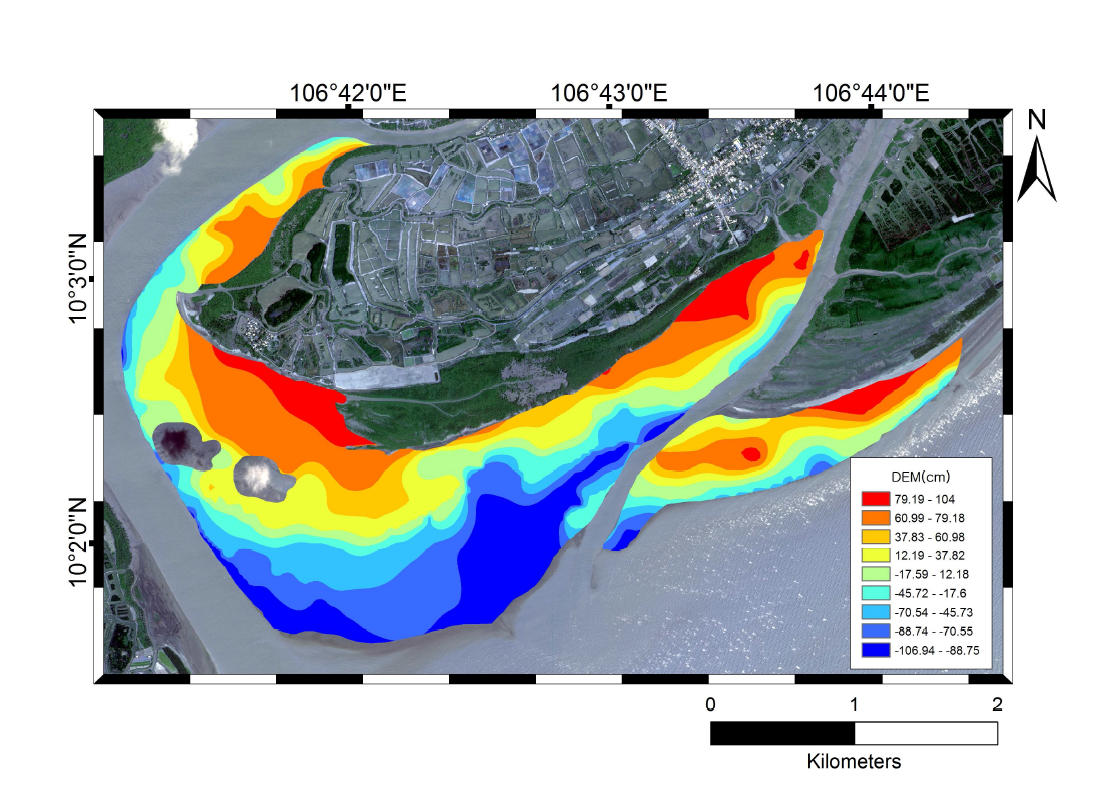 Ben-tre 지역 갯벌 DEM